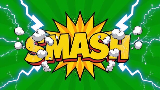 Colorful comic smash graphic