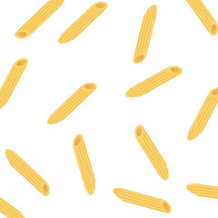 Italian pasta on white background. Seamless pattern. types of Italian pasta. Modern prints for menu design, cookbooks, fabric, etc.