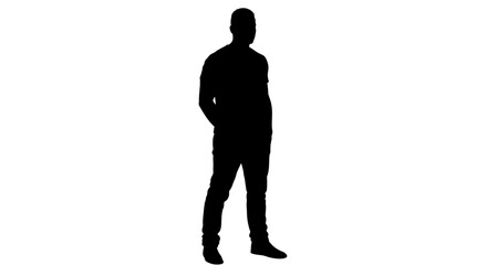 Man Standing Casual Pose Silhouette