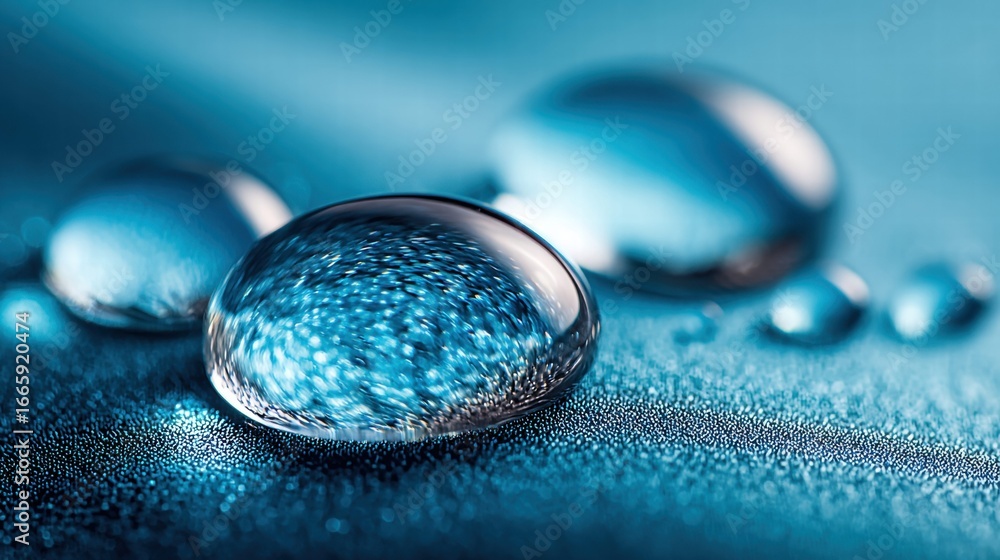 Poster beautiful macro shot of water droplets creating an abstract and serene scene.