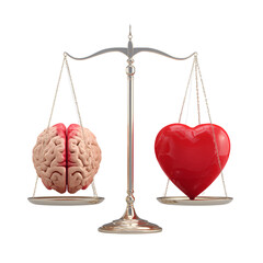 Balance of Emotion and Logic with Heart and Brain Concept