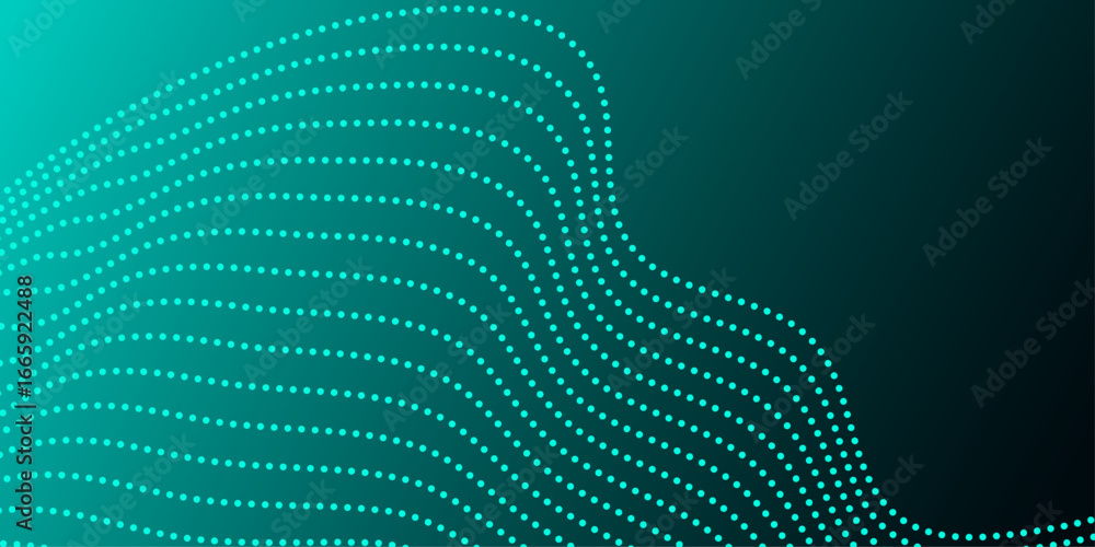 Poster abstract digital wave of particles. futuristic point wave. technology background vector.