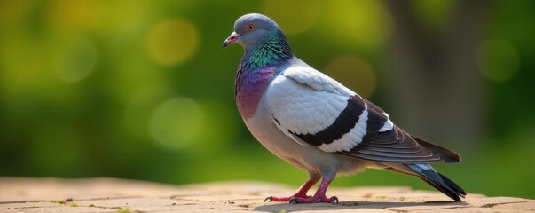 Juvenile rock pigeon preening sun-warmed feathers after bath , body, nature photography, bird