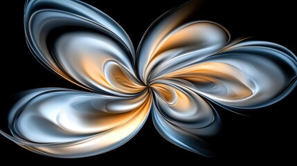A digital illustration of a stylized flower with a black background.