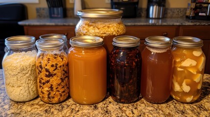 Preserved foods in jars
