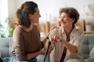 Happy patient and caregiver