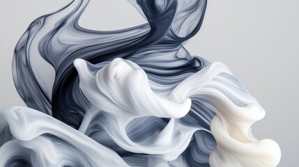 Abstract Artwork: A Flowing Dance of Black and White