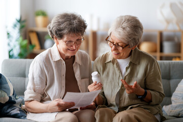 women are taking medication at home