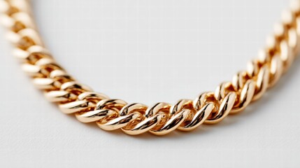 Obraz premium Exquisite gold chain necklace, beautifully detailed, capturing its elegance and luxurious appeal.