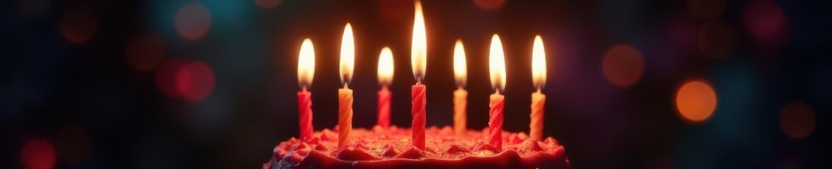 Flickering birthday candles illuminate the dark , texture, birthday, anniversary
