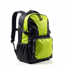 Durable travel backpack, isolated on pure white background, hiking, travel gear, studio shot