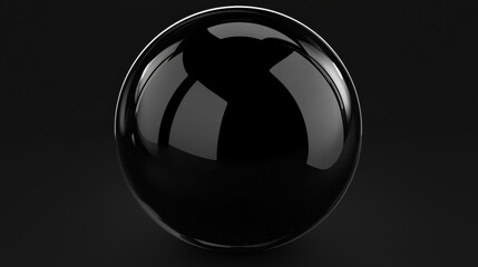 A shiny black sphere with a reflective surface.