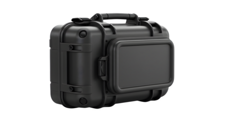 Matte black, rigid case stands out against a black background, ready for product showcase, gear container, or branding.