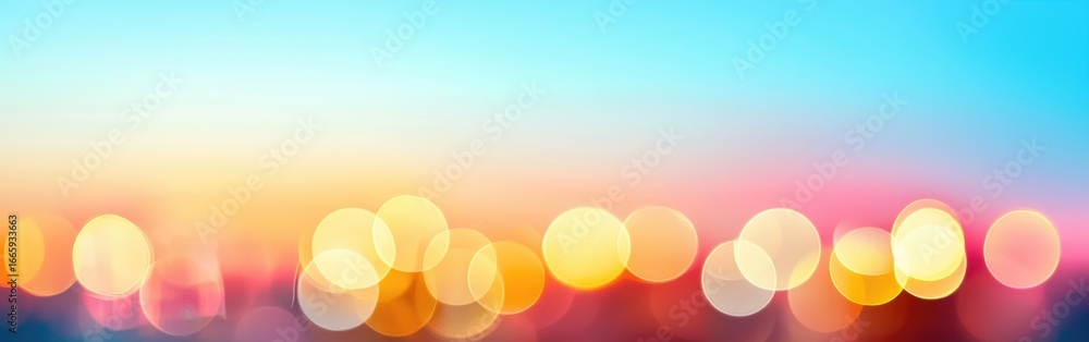 Poster a vibrant bokeh background showcasing a beautiful gradient of colors in a dreamy, abstract compositi
