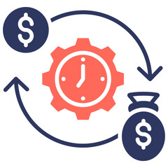 Cost Efficiency glyph color icon