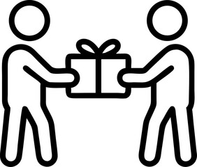 People exchanging secret santa gifts isolated on white background isolated on transparent background