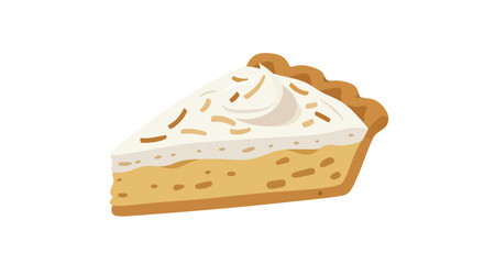 Delicious slice of coconut cream pie with toasted coconut topping, a sweet treat for dessert lovers and baking enthusiasts