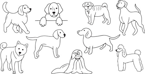 Dog, Puppy, Pet, Animal, Sketch, Drawing, Illustration, Breed, Cute, Canine, Outline, Art, Domestic, Companion, Playful, Furry, Tail, Loyal