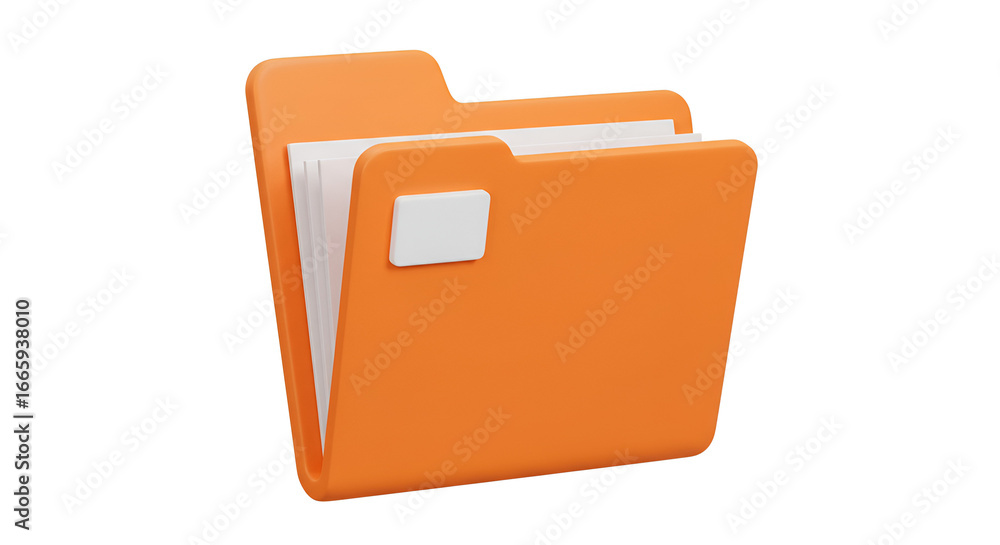 Aufkleber an orange file folder icon symbolizing data storage and information management