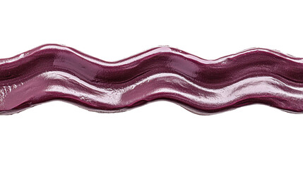 Shimmering Purple Lip Gloss Swatch With Smooth Waves And Glossy Texture On Transparent Background