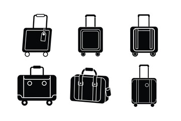 Luggage and Suitcase Icon Set, Vector Illustration