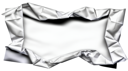 A crumpled piece of white paper creating a frame, cut out transparent