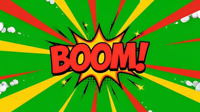 Animated comic boom graphic