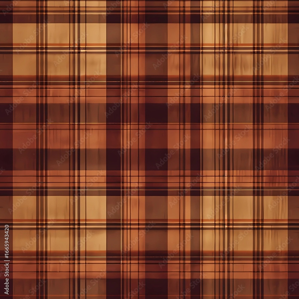 Poster a seamless plaid pattern in warm autumn colors, perfect for textile design or backgrounds. this patt