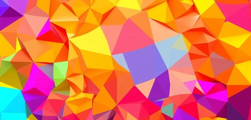 Obraz premium Vibrant, fractured geometric shapes in a kaleidoscope of hues, dynamic, abstract background