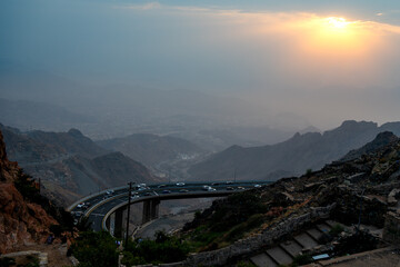 Landscape view of Taif Mountains
