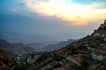 Landscape view of Taif Mountains
