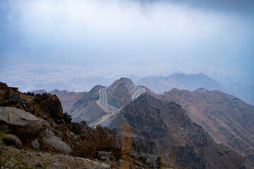 Landscape view of Taif Mountains