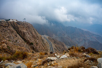 Landscape view of Taif Mountains