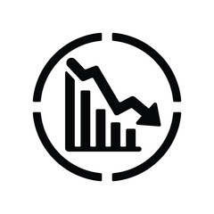 Sales chart icon showing revenue drop