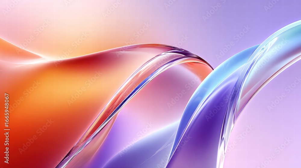 Poster abstract artwork featuring colorful, flowing shapes with a gradient effect for a modern look.