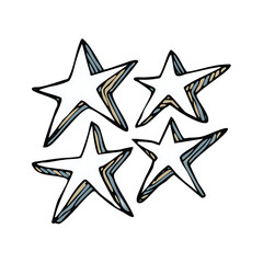 Obraz premium Hand-Drawn Decorative Stars Illustration