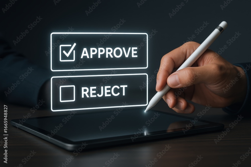Poster a hand using a stylus to select 