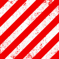 Obraz premium Warning sign with red and white diagonal lines. Attention, danger or caution symbol. Construction site signage, road safety notice, hazard banner, security alert shield. Vector illustration