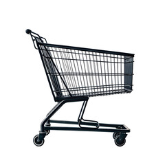 empty shopping cart isolated on white
