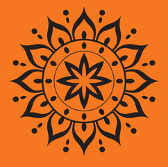 floral mandala design vector silhouette 