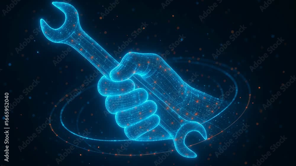 Poster smart factory predictive maintenance using digital technology and tool enhances efficiency with glow