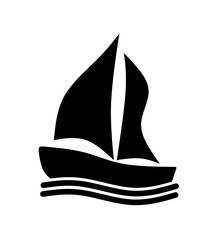 sailboat icon vector on white background
