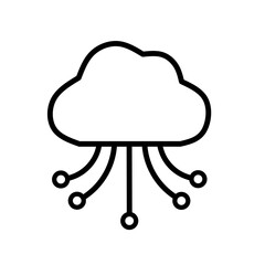cloud technology icon vector on white background