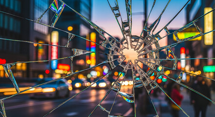 Shattered holographic glass overlay texture