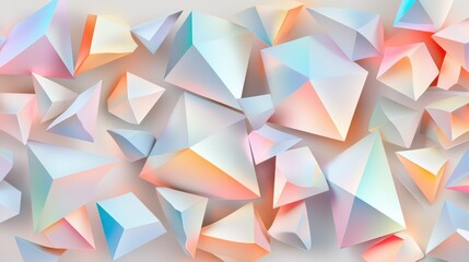 Obraz premium A collection of geometric shapes in various colors and sizes, arranged in a visually appealing manner.