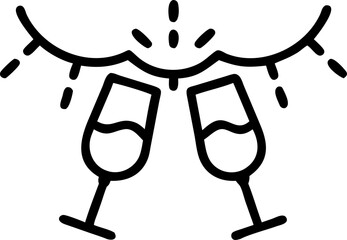 Happy friends celebrating with champagne at christmas isolated on white background isolated on transparent background