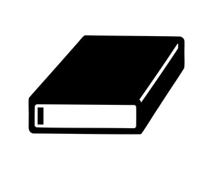 Fototapeta premium Stylized Black and White Book with a White Label and Perspective