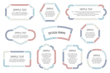 フレーム　破線　線　シンプル　イラスト　ベクター　バリエーション　横長　あしらい　装飾　飾り　バナー