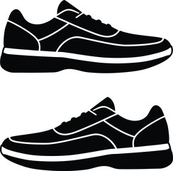 Silhouette Sneakers Shoe Vector Branding & Design.