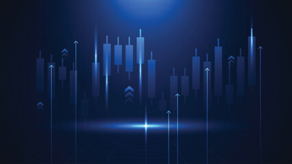 Stock market investment trading graph for financial investment or Economic trends business idea.